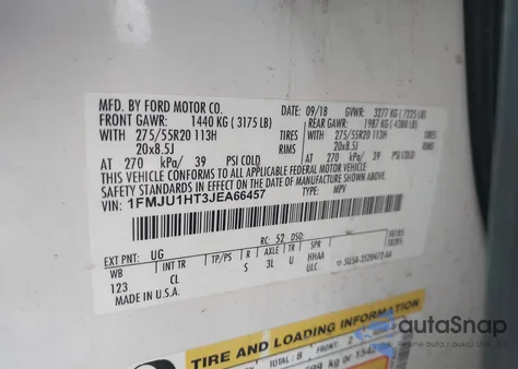 2018 Ford Expedition Xlt from USA, damaged, VIN 1FMJU1HT3JEA66457